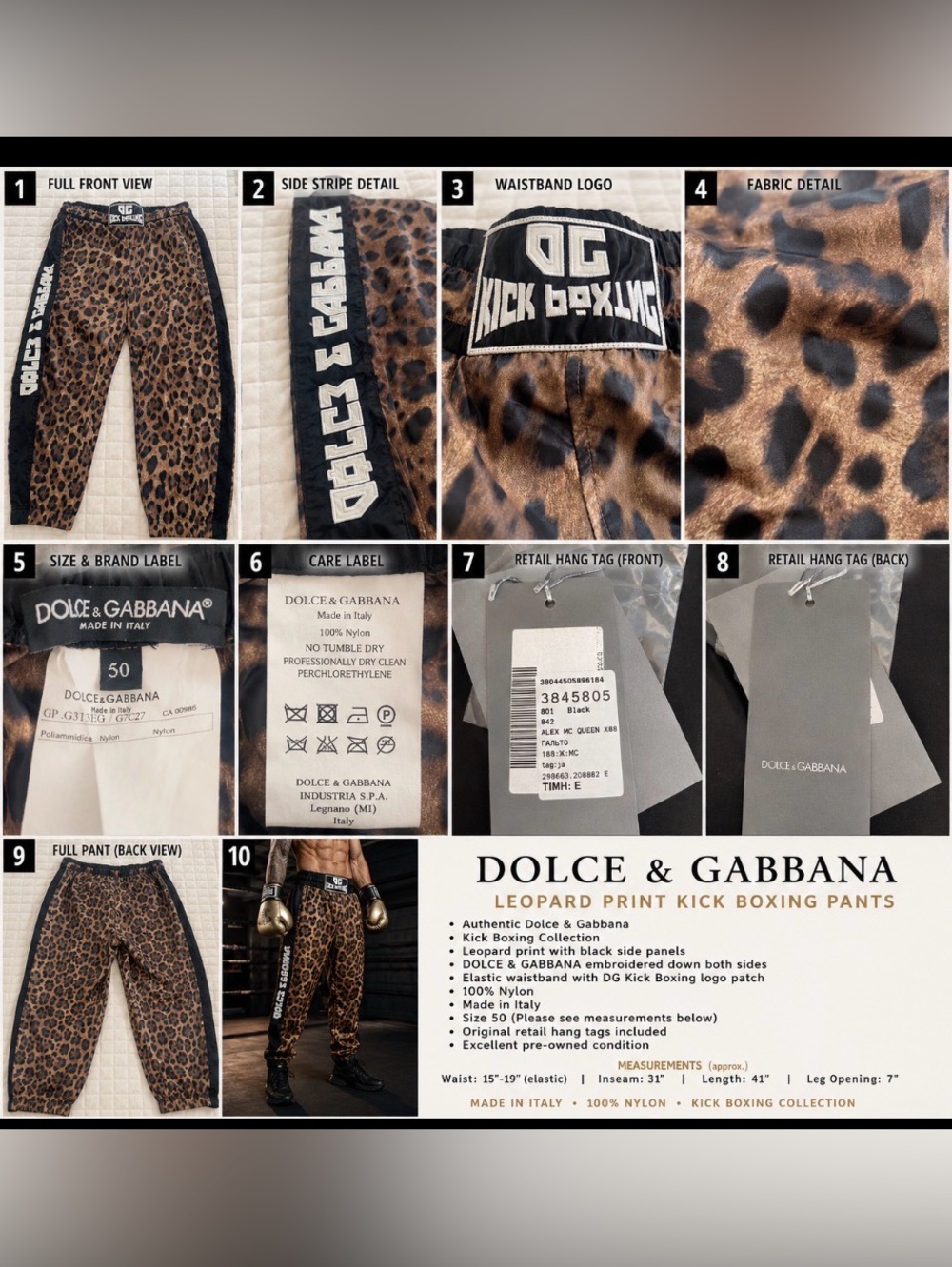 Dolce & Gabbana Leopard Print Track Joggers - Brown & Black